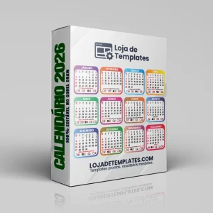 Calendário 2026 Vetor em CDR para Corel Draw