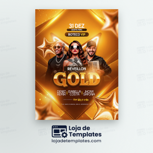 FLYER BOTECO VIP RÉVEILLON GOLD VIRADA DE ANO PSD