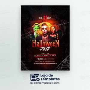 HALLLOWEEN FEST 31 DE OUTUBRO COM LINE UP DJS FEED PSD